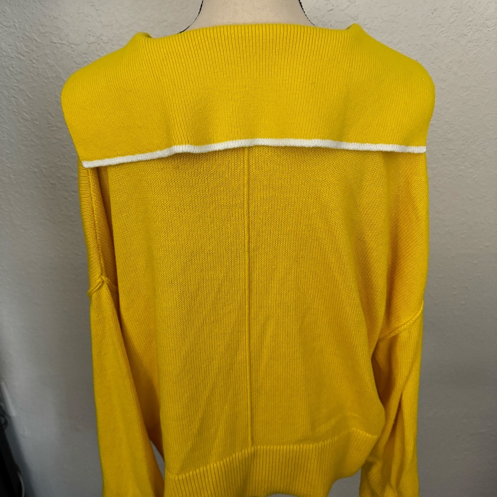 Banana Republic Lemon Zest Yellow Organic Cotton Sailor Sweater - Picture 3 of 6